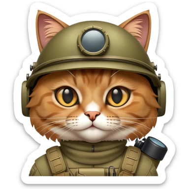 A cat soldier with modern equipment  sticker