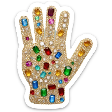 thumb down with the whole hand made from jewels sticker