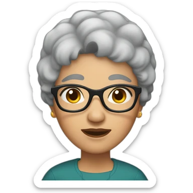 Grandma with short black hair sticker
