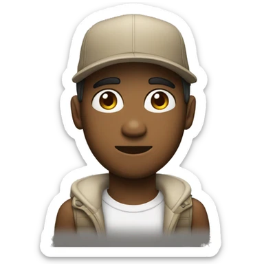 Persona con gorra  con la piel blanca y en sus ojos estrs sticker