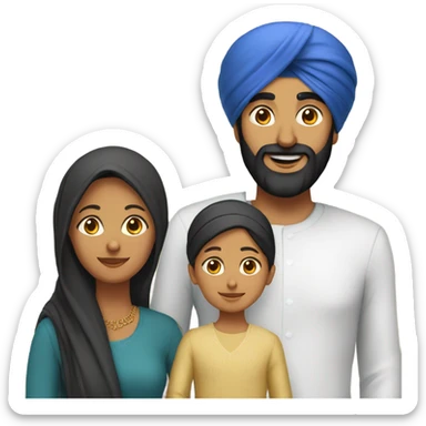 Sikh son, Sikh Mother, daughter, father sticker