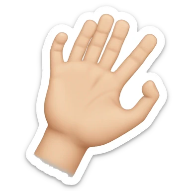 una mano con 3 dedos extendidos u¿y el dedo anular y pulgar flexionados sticker