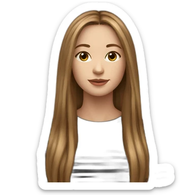 long light brown hair woman black stripy long-sleeve sticker