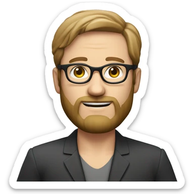 a white man with a beard and
specs in a suite round face and
normal black colored hair professional
look with some hand actions like No, Namaste also with some VR Headsets sticker