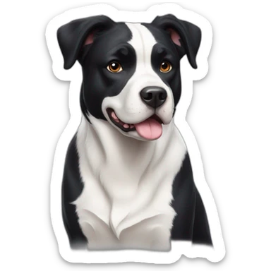 black-and-white-american-bulldog-border-collie sticker