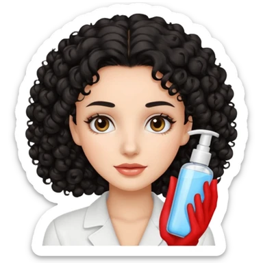 skin care Kit Rituals Brunette girl with black curly hair sticker