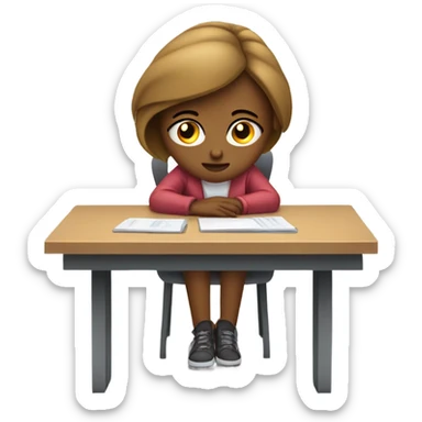 woman on laptop feeling discouraged sticker