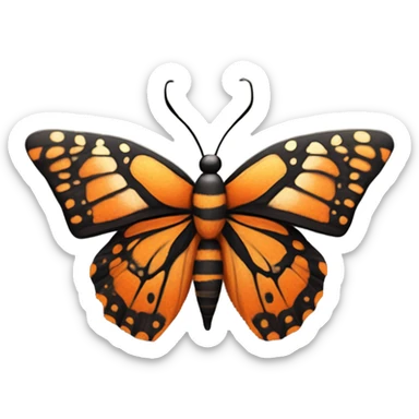 tiger mimic queen butterfly sticker