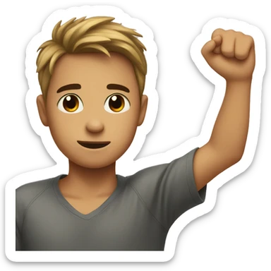 a boy wanting a hug sticker