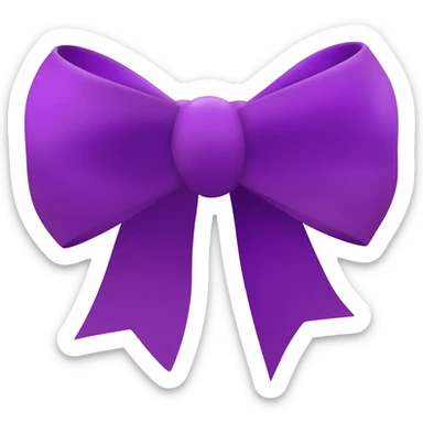 A purple bow emoji sticker