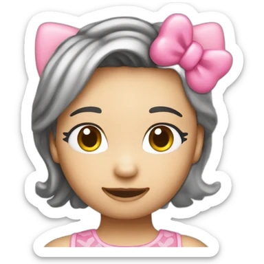 Pink hello kitty emoji sticker