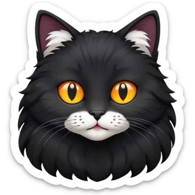 GATA NEGRO PELUDITA PONLE BLANCAS sticker