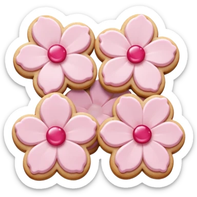 Cherry blossom shaped cookies sticker