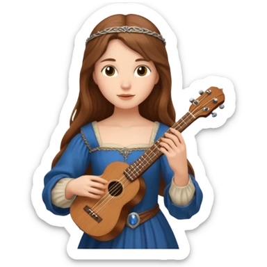 medieval female poet with ukulele sticker