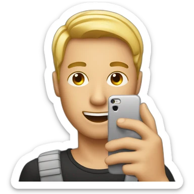 Men take picture with phone camera flash sticker