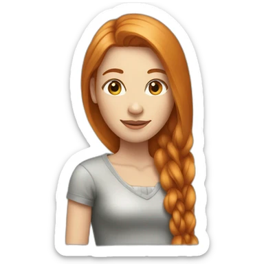 pretty-woman-with-long straigh ginger hair sticker