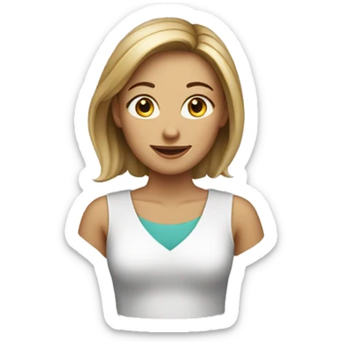 white woman seller sticker