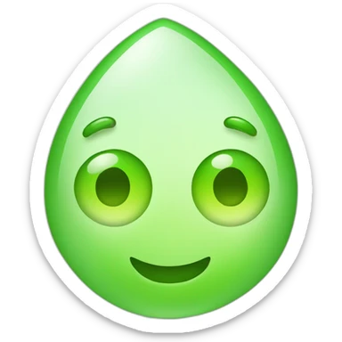 limegreen-waterdrop-with-smile sticker