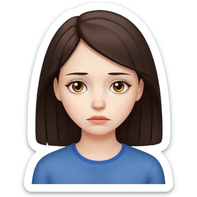 Sad attractive woman brunette sticker