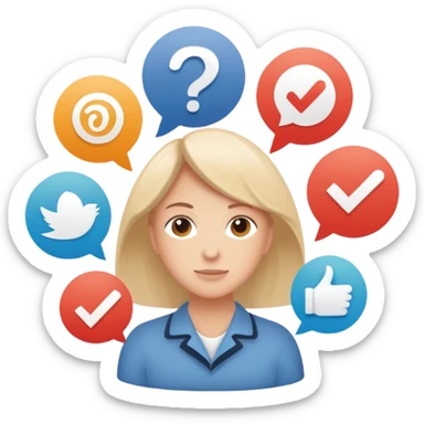 Make me an emoji for an app. The emoji is to highlight "social", "Real people", Reviews, trust, and brand recognition  - Should be circles in a flattened style.

Think favicons like reddit (don't use real favicons) and limit to 3 sticker