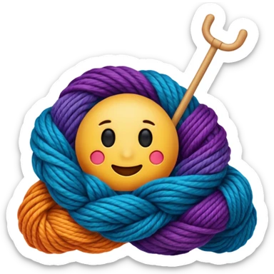Knitting emoji sticker