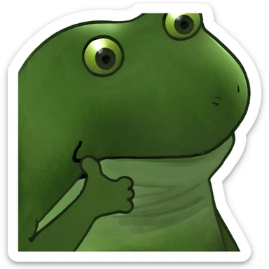 A chicken as a green bufo frog meme sticker