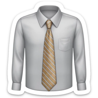white shirt & grey tie (without face, just clothes, zoomed in) sticker