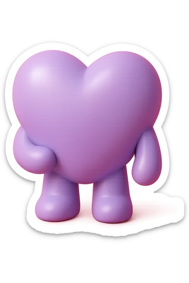 purple heart, vinyl figure style, collectible toy look, no text sticker