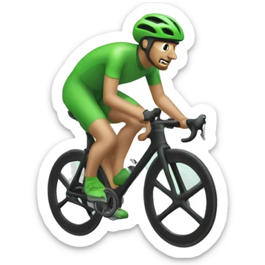 a cyclist in a green helmet sticker