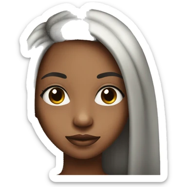 black girl with really long dark hair AND SUPER LONG EYELASHES THAT ARE VISIBLE sticker