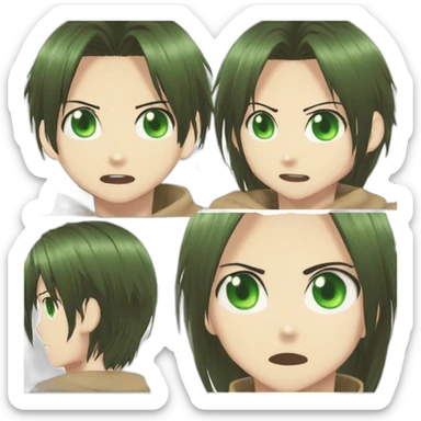 eren jeager as attack titan green eyes sticker