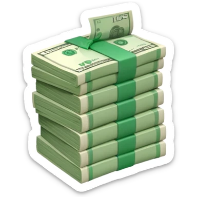 Bundles of banknotes sticker