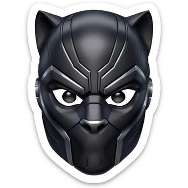 black panther marvel superhero full mask headshot sticker