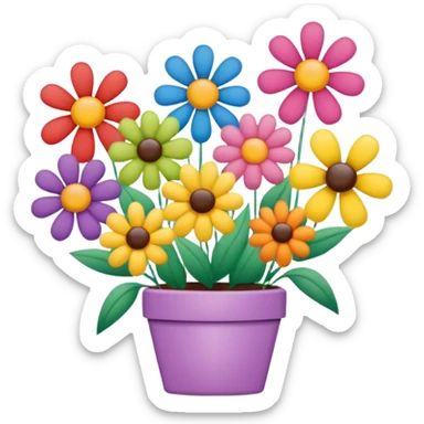 Multicolored flowers with card that says “Happy Birthday, Mina”  sticker