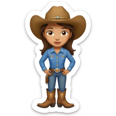 girl cowboy no hat sticker