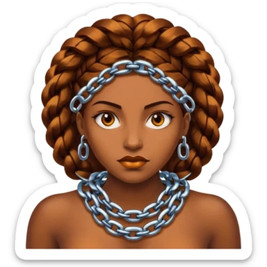 hace una cadena para que una mujer se ponga en el cuello Fuerte, llamativo, con carácter. Nada tímido. Puede ser más grueso o con textura marcada. Colores intensos o metálico bien definido. Tiene que imponer. sticker