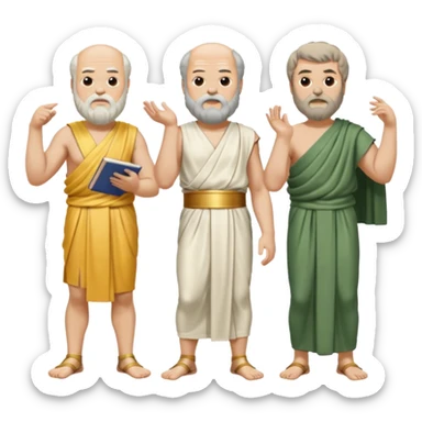 Socrates twerking while Plato and Aristotle both stand beside him intently studying his movements  sticker