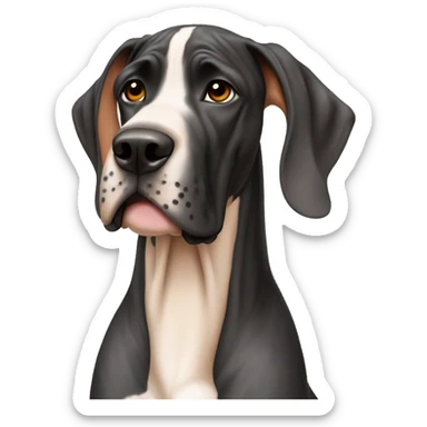 Great dane with many thin orangish tan and black stripes sticker