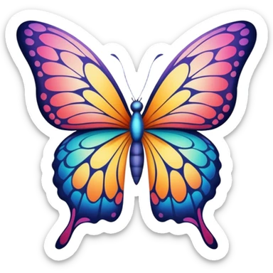 butterfly wings, vibrant colors, delicate patterns, whimsical style sticker