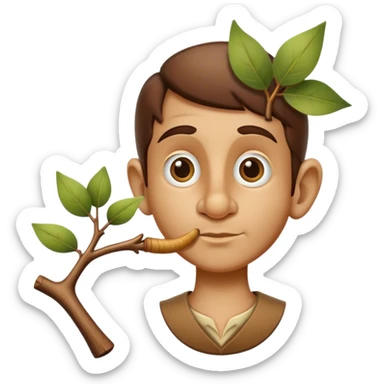 Pinnochio with a branch nose  sticker