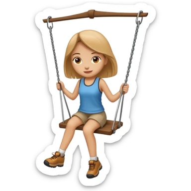 swing hike light brown girl  sticker