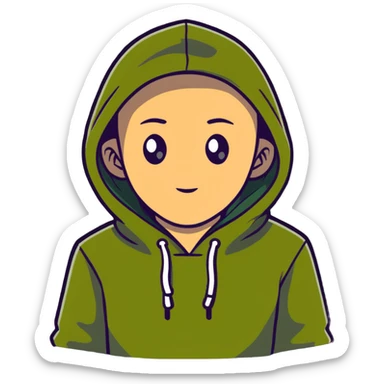 olive green hoodie sticker