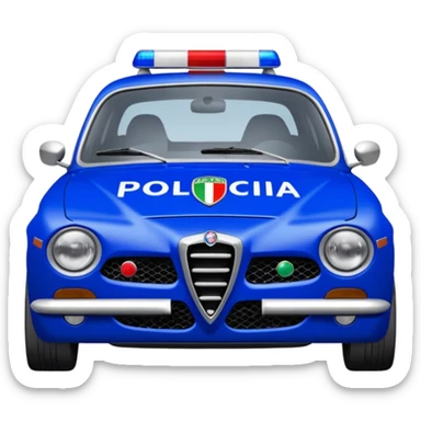 crea auto di servzio alfa romeo giulia tutta blu con la scritta sul lato polizia penitenziaria  sticker