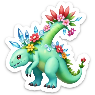 Meganium-Amaura-fakemon (full body) sticker