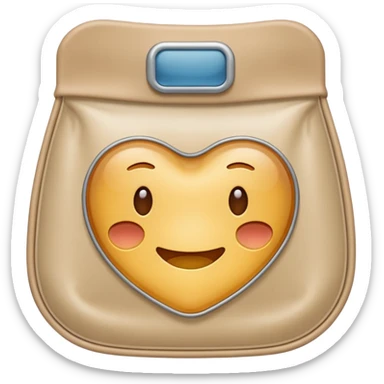 an ostomy bag in beige sticker