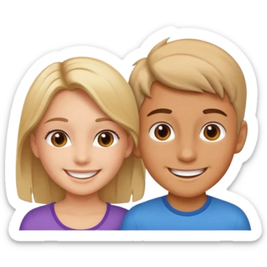 Friendship - relationship of mutual affection between people - 2 girls and a boy of various races  sticker