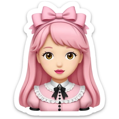 Fiyonklu ve pembe lolita giyen erkek çiz sticker