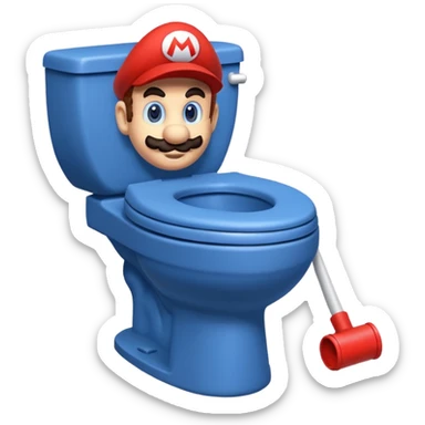 Skibidi toilet mario  sticker