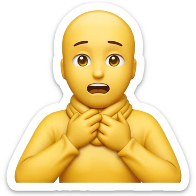 make an emoji choking itself with hands wrapped around its neck  sticker