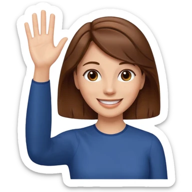 Choca con pelo suelto saludando  sticker